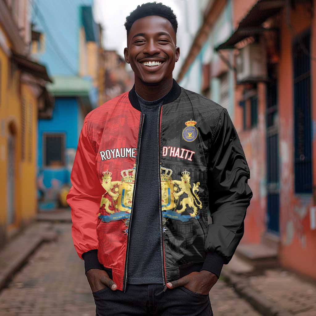 Personalized Kingdom of Haiti Bomber Jacket Sans-Souci Palace Flag Style - Wonder Print Shop