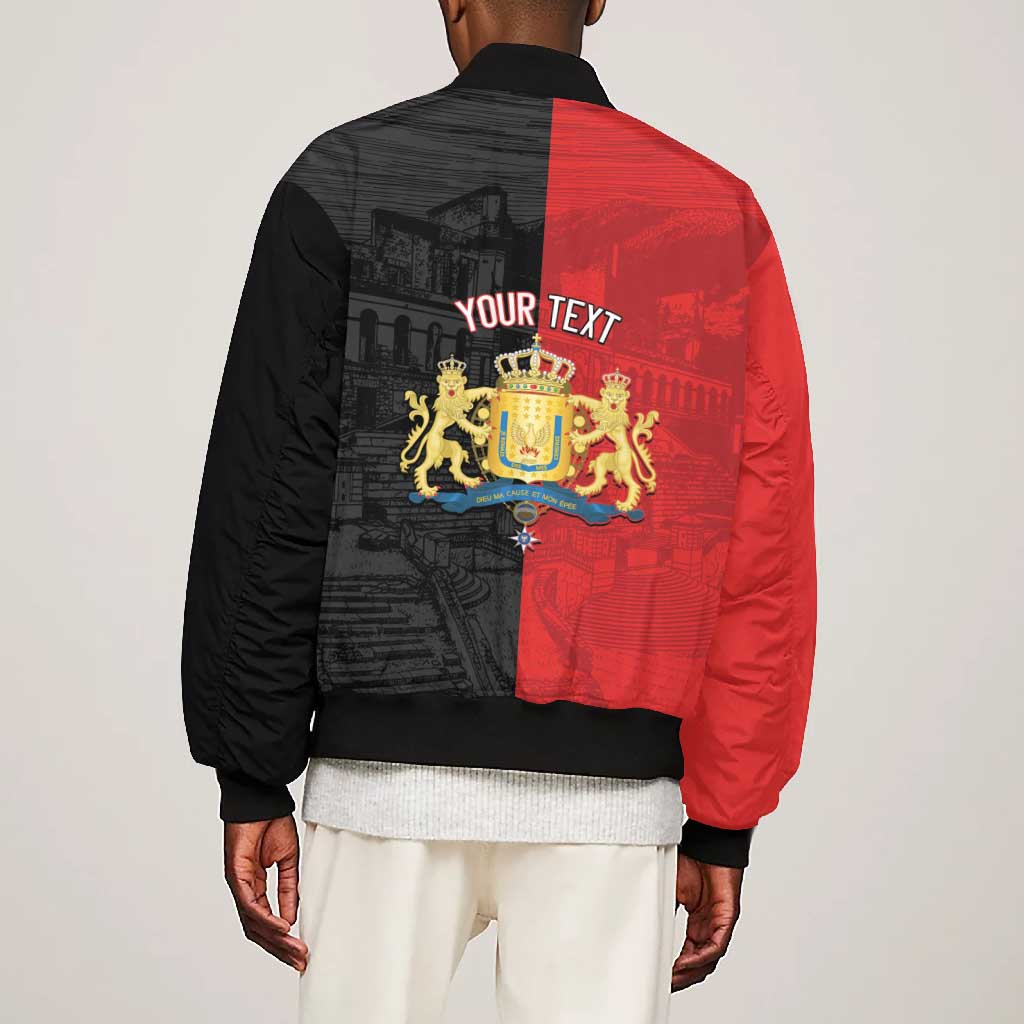 Personalized Kingdom of Haiti Bomber Jacket Sans-Souci Palace Flag Style - Wonder Print Shop