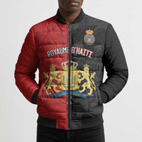 Personalized Kingdom of Haiti Bomber Puffer Jacket Sans-Souci Palace Flag Style - Wonder Print Shop