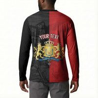 Personalized Kingdom of Haiti Button Sweatshirt Sans-Souci Palace Flag Style