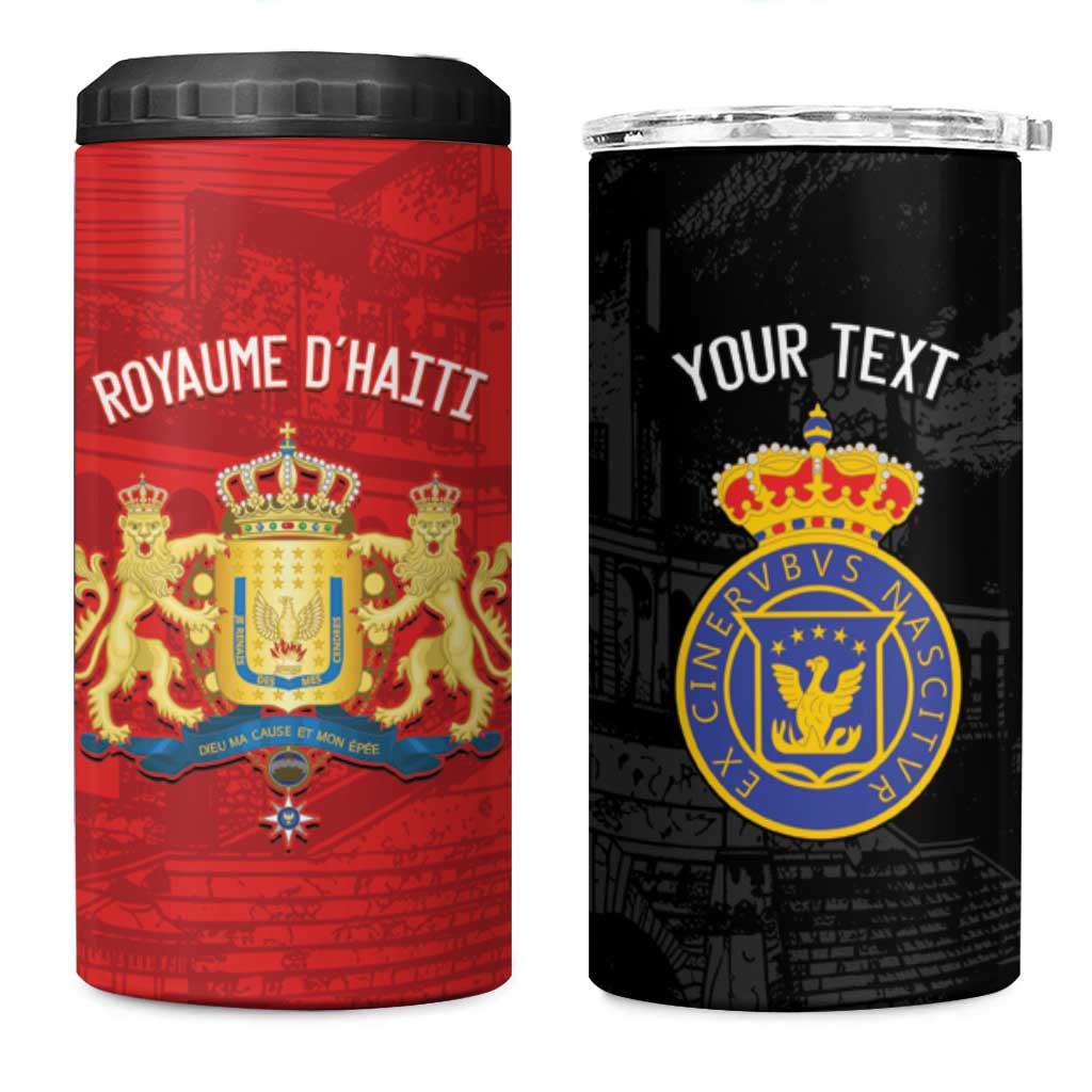 Personalized Kingdom of Haiti 4 in 1 Can Cooler Tumbler Sans-Souci Palace Flag Style - Wonder Print Shop