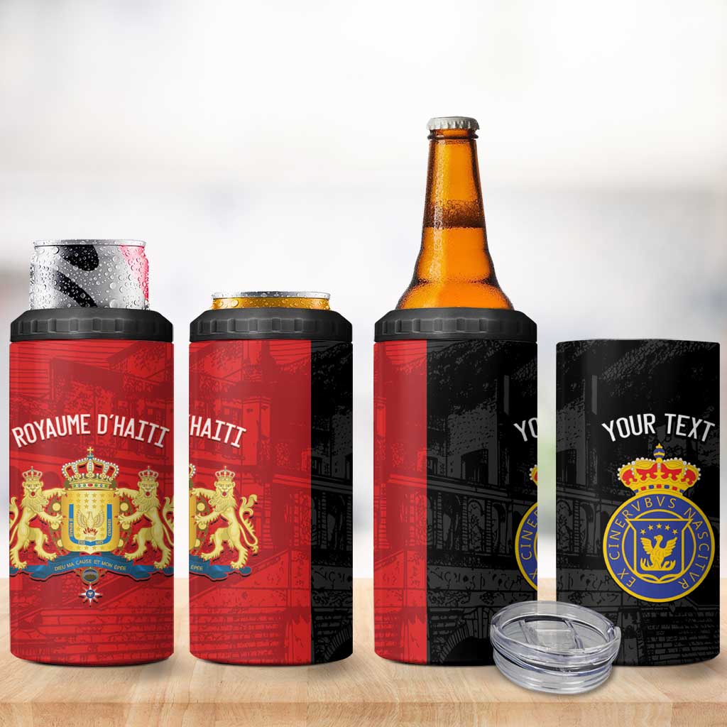 Personalized Kingdom of Haiti 4 in 1 Can Cooler Tumbler Sans-Souci Palace Flag Style - Wonder Print Shop