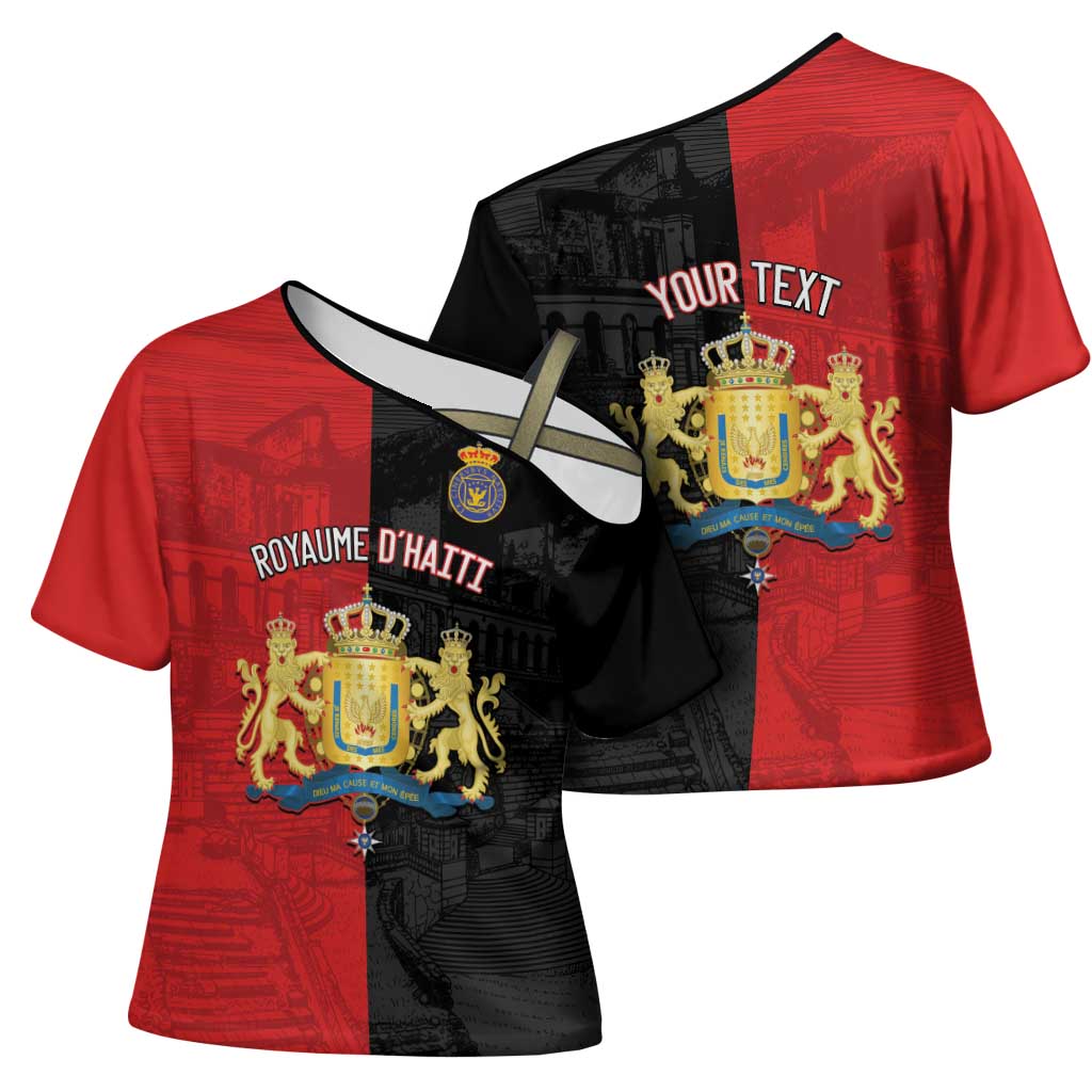 Personalized Kingdom of Haiti Cross Shoulder Shirt Sans-Souci Palace Flag Style - Wonder Print Shop