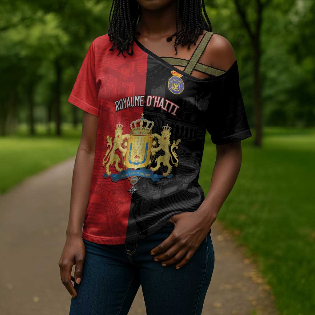 Personalized Kingdom of Haiti Cross Shoulder Shirt Sans-Souci Palace Flag Style - Wonder Print Shop