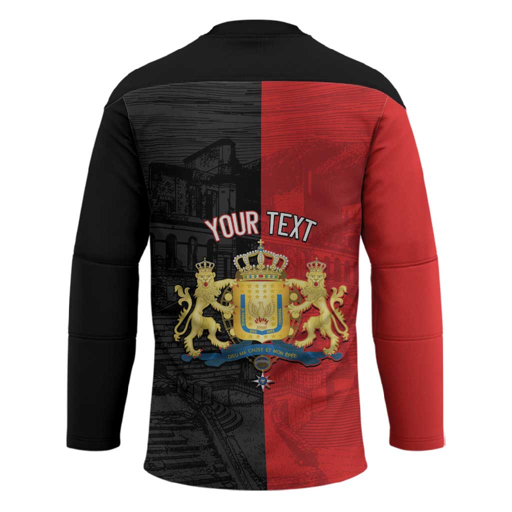 Personalized Kingdom of Haiti Hockey Jersey Sans-Souci Palace Flag Style - Wonder Print Shop