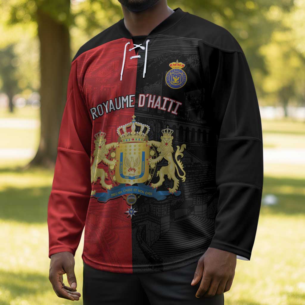 Personalized Kingdom of Haiti Hockey Jersey Sans-Souci Palace Flag Style - Wonder Print Shop
