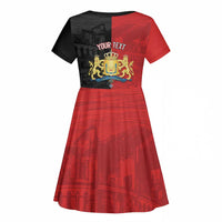 Personalized Kingdom of Haiti Kid Short Sleeve Dress Sans-Souci Palace Flag Style LT14