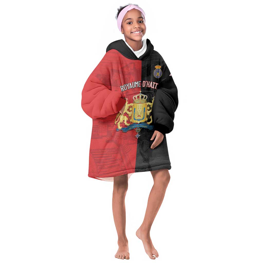 Personalized Kingdom of Haiti Kid Wearable Blanket Hoodie Sans-Souci Palace Flag Style - Wonder Print Shop