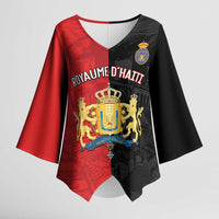 Personalized Kingdom of Haiti Kimono Sleeve Blouse Sans-Souci Palace Flag Style - Wonder Print Shop