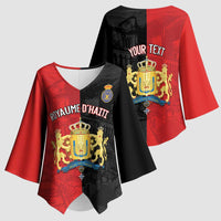 Personalized Kingdom of Haiti Kimono Sleeve Blouse Sans-Souci Palace Flag Style - Wonder Print Shop