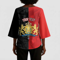 Personalized Kingdom of Haiti Kimono Sleeve Blouse Sans-Souci Palace Flag Style - Wonder Print Shop