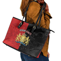 Kingdom of Haiti Leather Tote Bag Sans-Souci Palace Flag Style - Wonder Print Shop