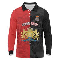 Personalized Kingdom of Haiti Long Sleeve Polo Shirt Sans-Souci Palace Flag Style - Wonder Print Shop