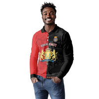 Personalized Kingdom of Haiti Long Sleeve Polo Shirt Sans-Souci Palace Flag Style - Wonder Print Shop
