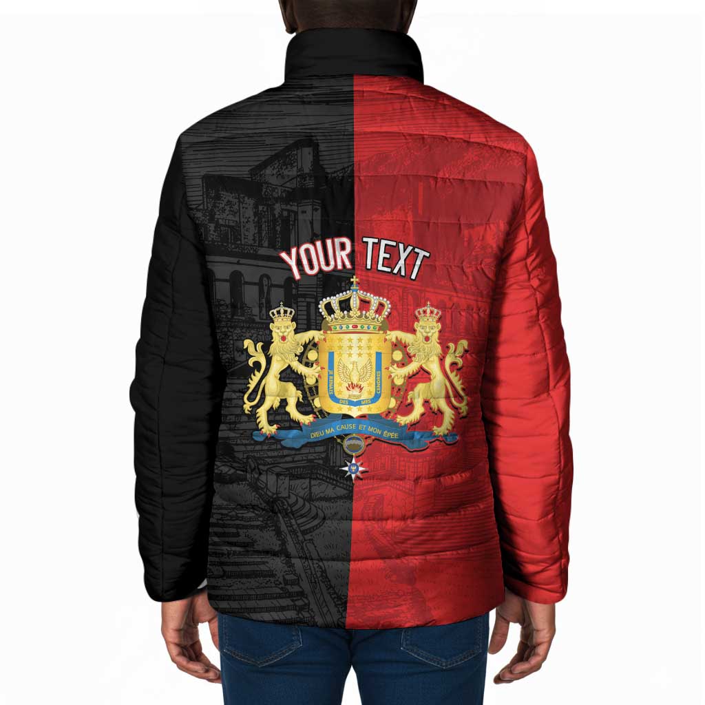 Personalized Kingdom of Haiti Padded Jacket Sans-Souci Palace Flag Style - Wonder Print Shop