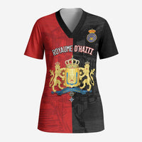 Personalized Kingdom of Haiti Scrub Top Sans-Souci Palace Flag Style - Wonder Print Shop