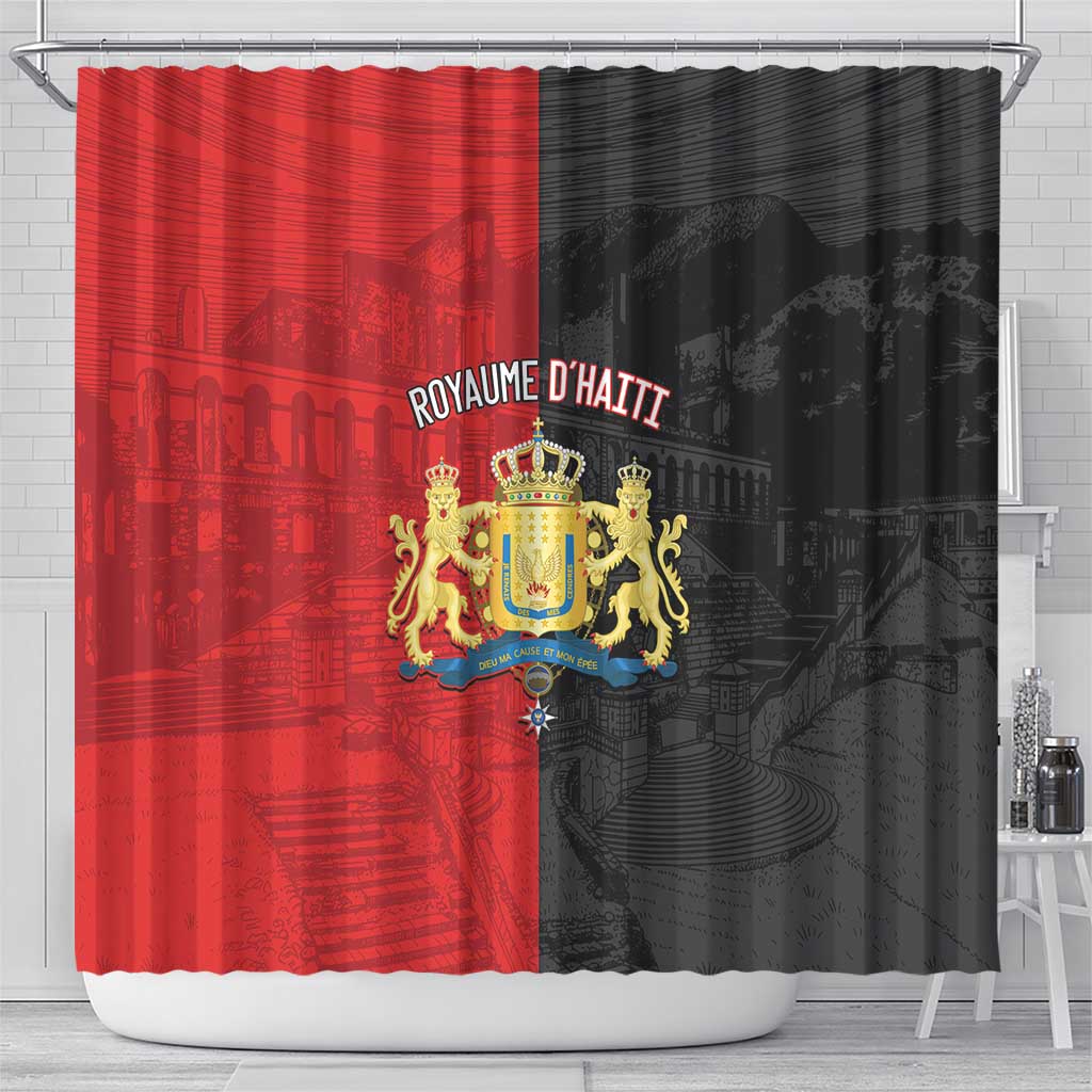 Kingdom of Haiti Shower Curtain Sans-Souci Palace Flag Style - Wonder Print Shop