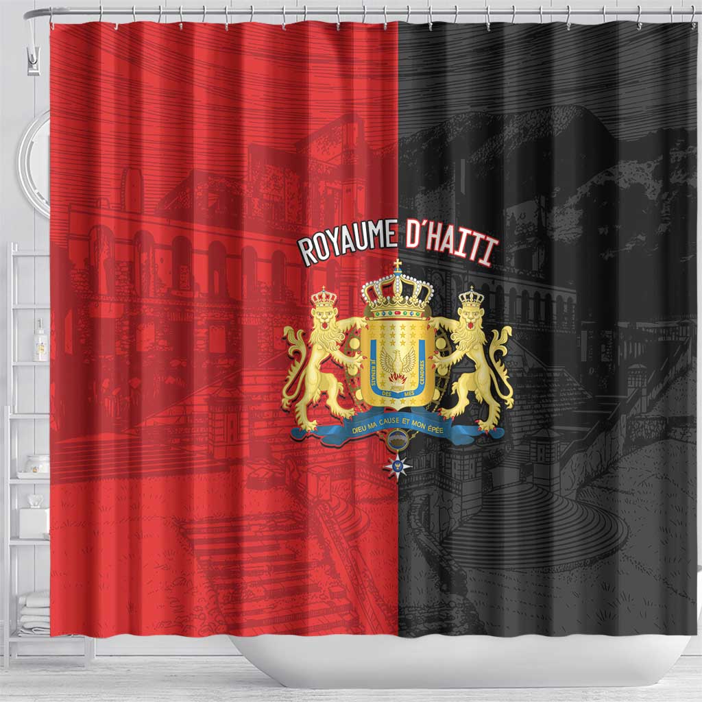 Kingdom of Haiti Shower Curtain Sans-Souci Palace Flag Style - Wonder Print Shop