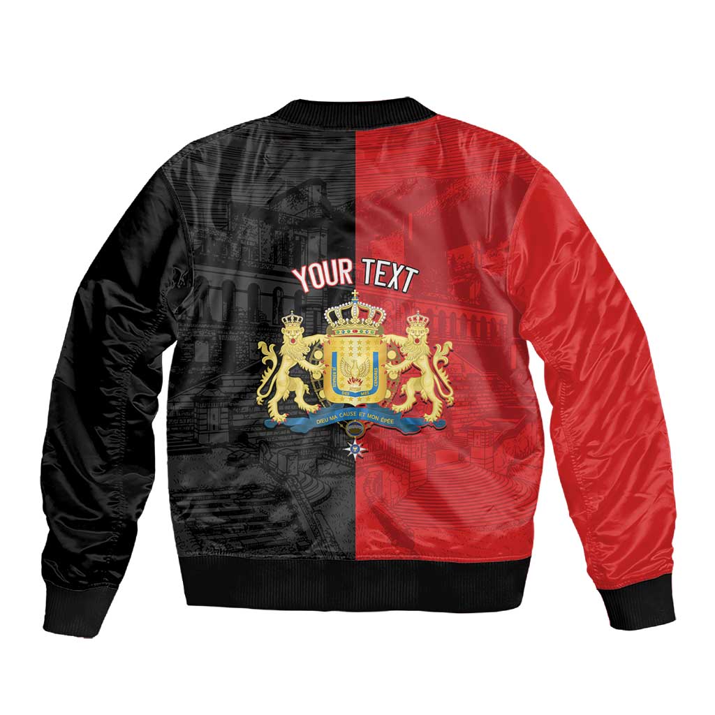 Personalized Kingdom of Haiti Sleeve Zip Bomber Jacket Sans-Souci Palace Flag Style - Wonder Print Shop