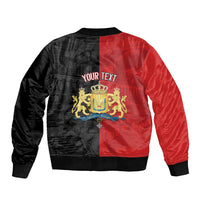 Personalized Kingdom of Haiti Sleeve Zip Bomber Jacket Sans-Souci Palace Flag Style - Wonder Print Shop
