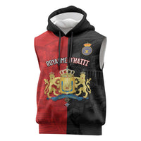 Personalized Kingdom of Haiti Sleeveless Hoodie Sans-Souci Palace Flag Style - Wonder Print Shop