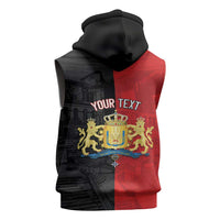 Personalized Kingdom of Haiti Sleeveless Hoodie Sans-Souci Palace Flag Style - Wonder Print Shop