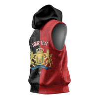 Personalized Kingdom of Haiti Sleeveless Hoodie Sans-Souci Palace Flag Style - Wonder Print Shop