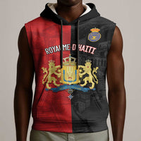 Personalized Kingdom of Haiti Sleeveless Hoodie Sans-Souci Palace Flag Style - Wonder Print Shop
