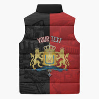 Personalized Kingdom of Haiti Sleeveless Puffer Jacket Sans-Souci Palace Flag Style - Wonder Print Shop