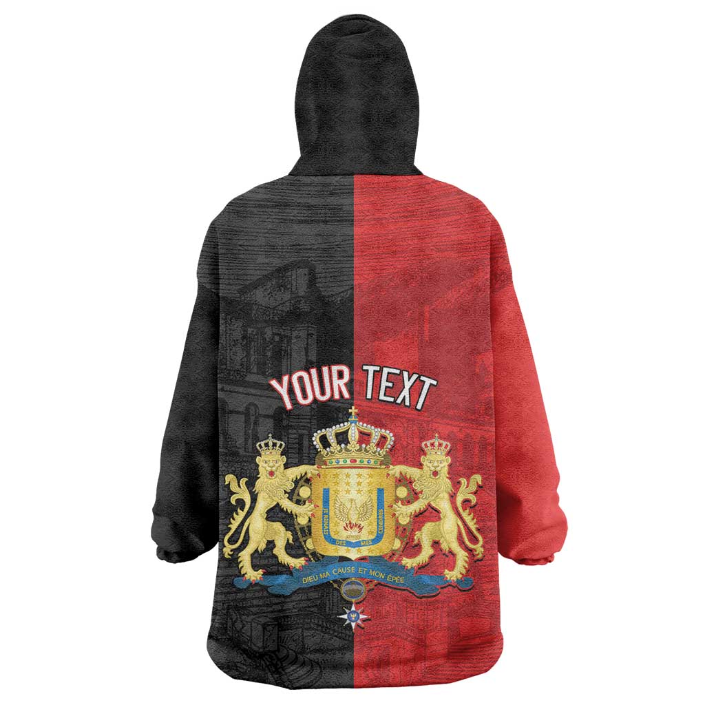Personalized Kingdom of Haiti Wearable Blanket Hoodie Sans-Souci Palace Flag Style - Wonder Print Shop