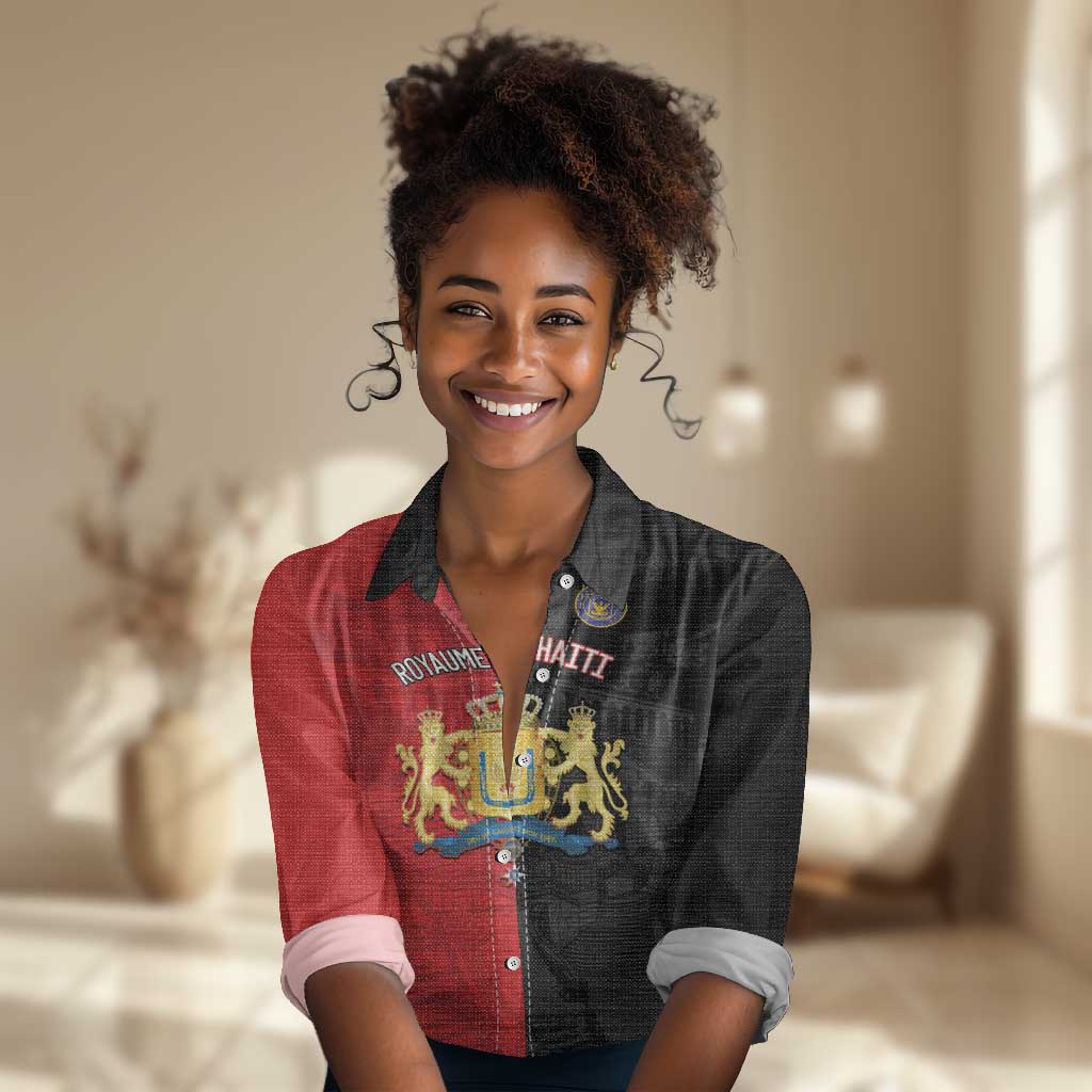 Personalized Kingdom of Haiti Women Casual Shirt Sans-Souci Palace Flag Style - Wonder Print Shop