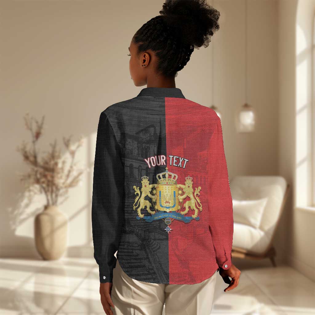 Personalized Kingdom of Haiti Women Casual Shirt Sans-Souci Palace Flag Style - Wonder Print Shop