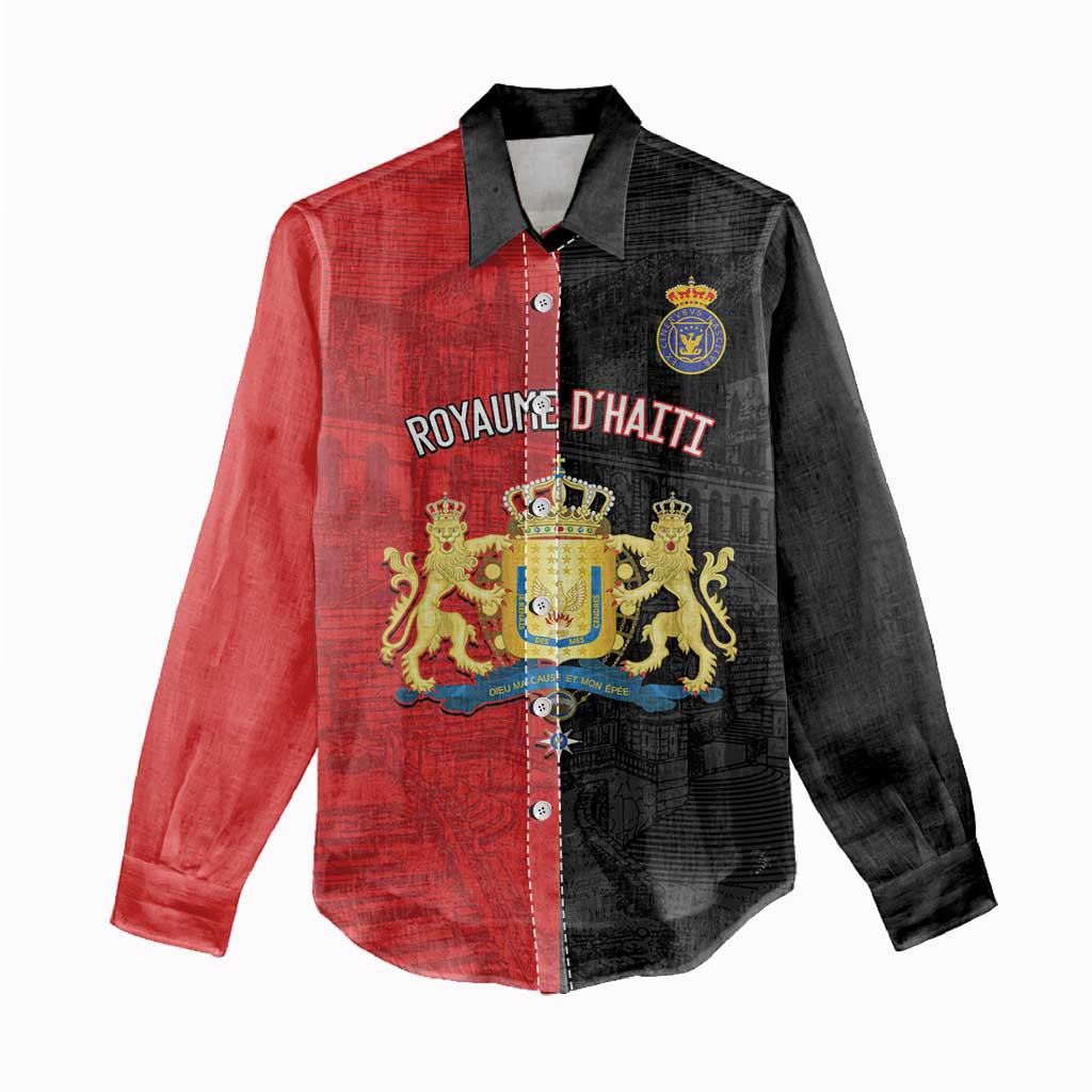 Personalized Kingdom of Haiti Women Casual Shirt Sans-Souci Palace Flag Style - Wonder Print Shop