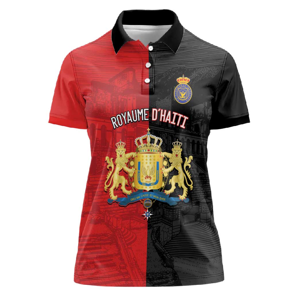 Personalized Kingdom of Haiti Women Polo Shirt Sans-Souci Palace Flag Style LT14