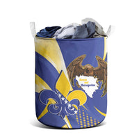 Bosnia and Herzegovina Independence Day Laundry Basket Zlatni Ljiljan Map With Eagle Proud