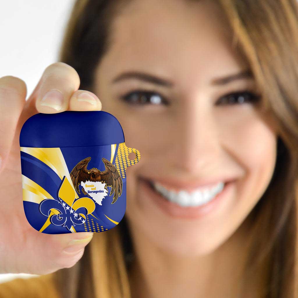 Bosnia and Herzegovina Independence Day AirPods Case Zlatni Ljiljan Map With Eagle Proud