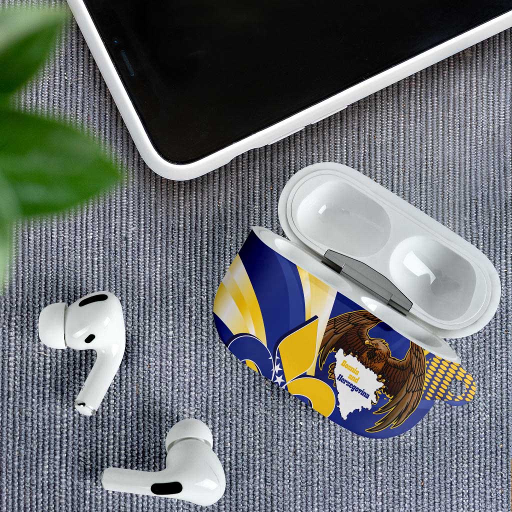 Bosnia and Herzegovina Independence Day AirPods Case Zlatni Ljiljan Map With Eagle Proud