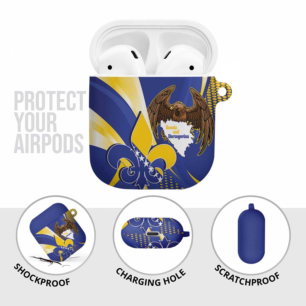 Bosnia and Herzegovina Independence Day AirPods Case Zlatni Ljiljan Map With Eagle Proud