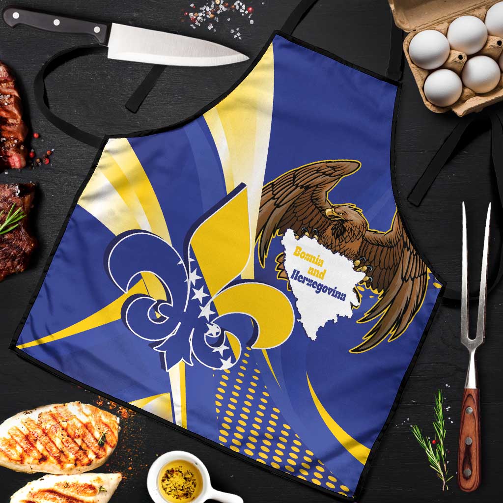 Bosnia and Herzegovina Independence Day Apron Zlatni Ljiljan Map With Eagle Proud
