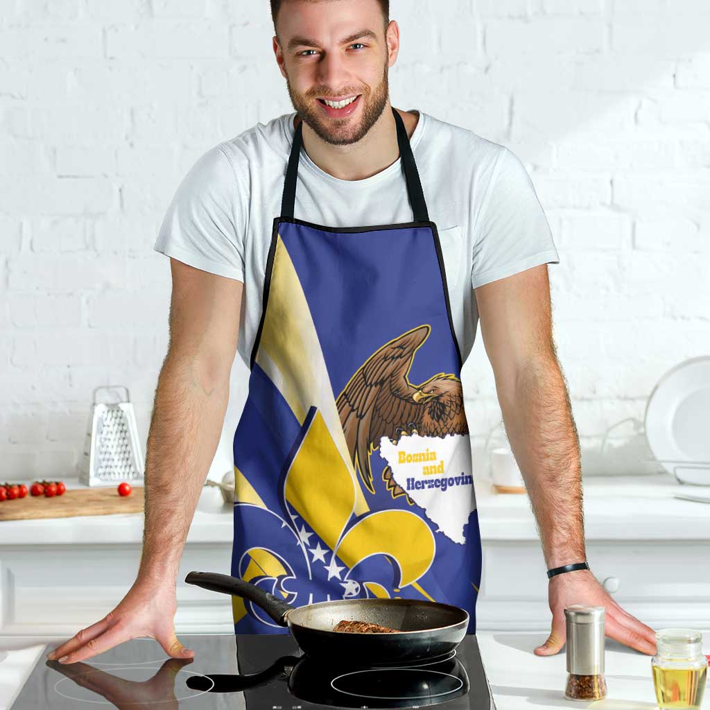 Bosnia and Herzegovina Independence Day Apron Zlatni Ljiljan Map With Eagle Proud