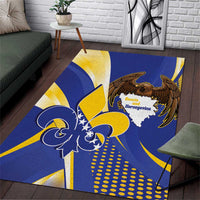 Bosnia and Herzegovina Independence Day Area Rug Zlatni Ljiljan Map With Eagle Proud