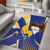 Bosnia and Herzegovina Independence Day Area Rug Zlatni Ljiljan Map With Eagle Proud