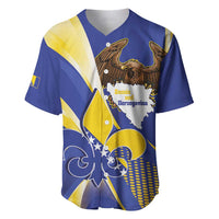 Bosnia and Herzegovina Independence Day Baseball Jersey Zlatni Ljiljan Map With Eagle Proud