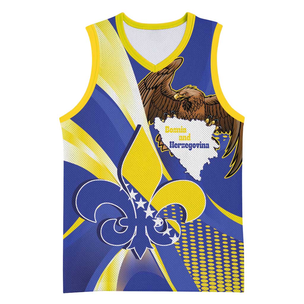 Bosnia and Herzegovina Independence Day Basketball Jersey Zlatni Ljiljan Map With Eagle Proud