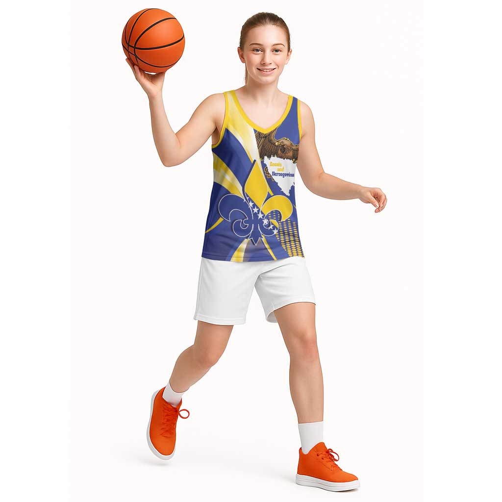 Bosnia and Herzegovina Independence Day Basketball Jersey Zlatni Ljiljan Map With Eagle Proud