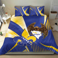 Bosnia and Herzegovina Independence Day Bedding Set Zlatni Ljiljan Map With Eagle Proud