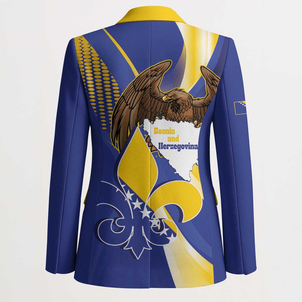 Bosnia and Herzegovina Independence Day Blazer Zlatni Ljiljan Map With Eagle Proud