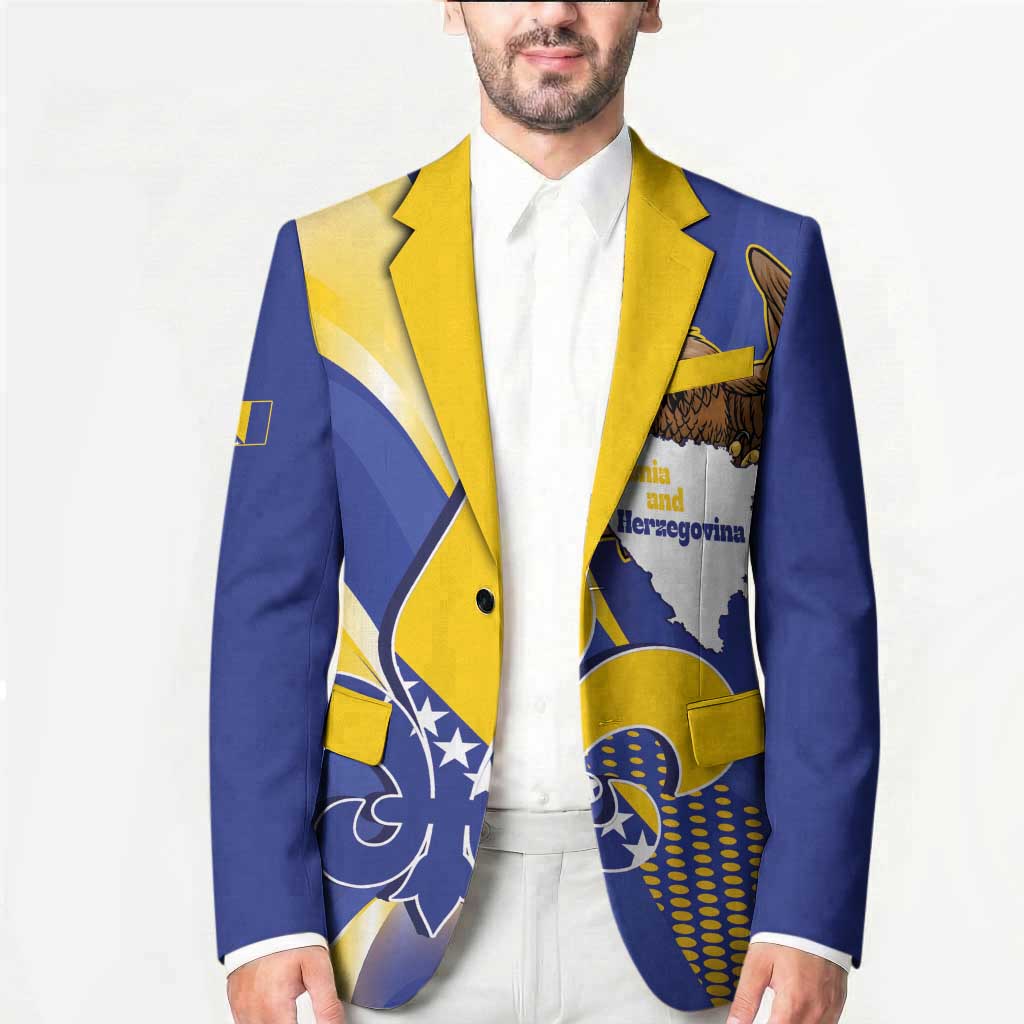 Bosnia and Herzegovina Independence Day Blazer Zlatni Ljiljan Map With Eagle Proud