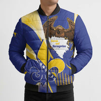 Bosnia and Herzegovina Independence Day Bomber Puffer Jacket Zlatni Ljiljan Map With Eagle Proud