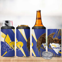 Bosnia and Herzegovina Independence Day 4 in 1 Can Cooler Tumbler Zlatni Ljiljan Map With Eagle Proud